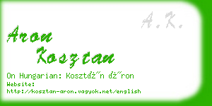 aron kosztan business card